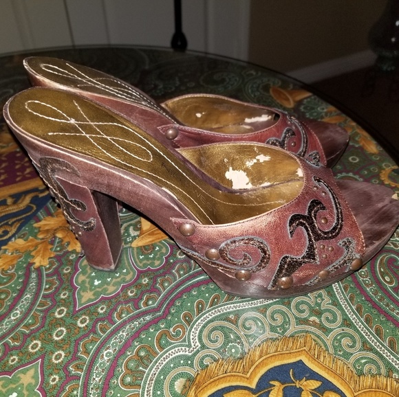 Nine West Embellished Brown Heeled Sandals - Picture 4 of 8